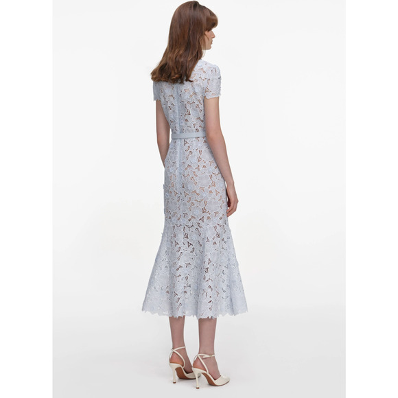 Self Portrait Blue Guipure Lace Midi Dress US 6 - Picture 3 of 10